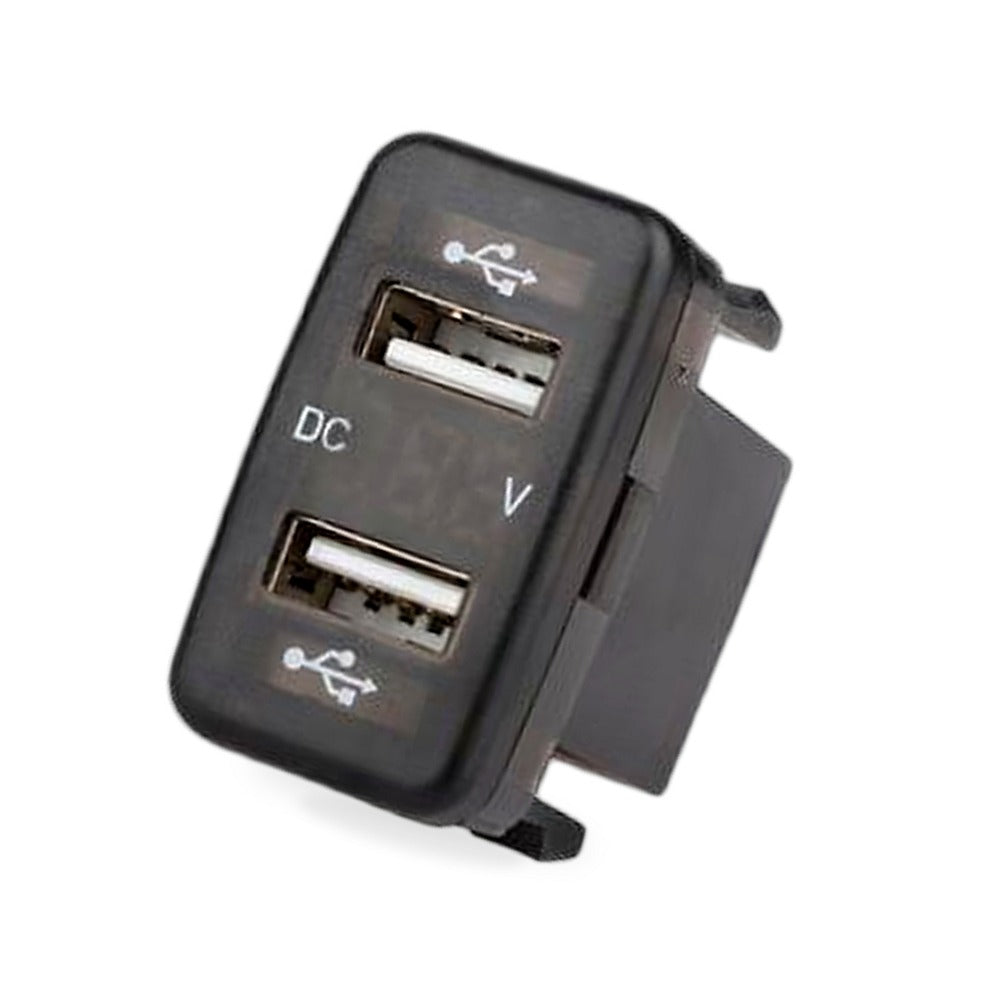 Dual USB Charger & Voltmeter Socket for Toyota (4 x 2.2cm Blank)