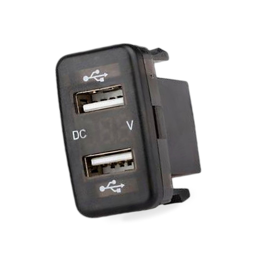 Dual USB Charger & Voltmeter Socket for Toyota (4 x 2.2cm Blank)