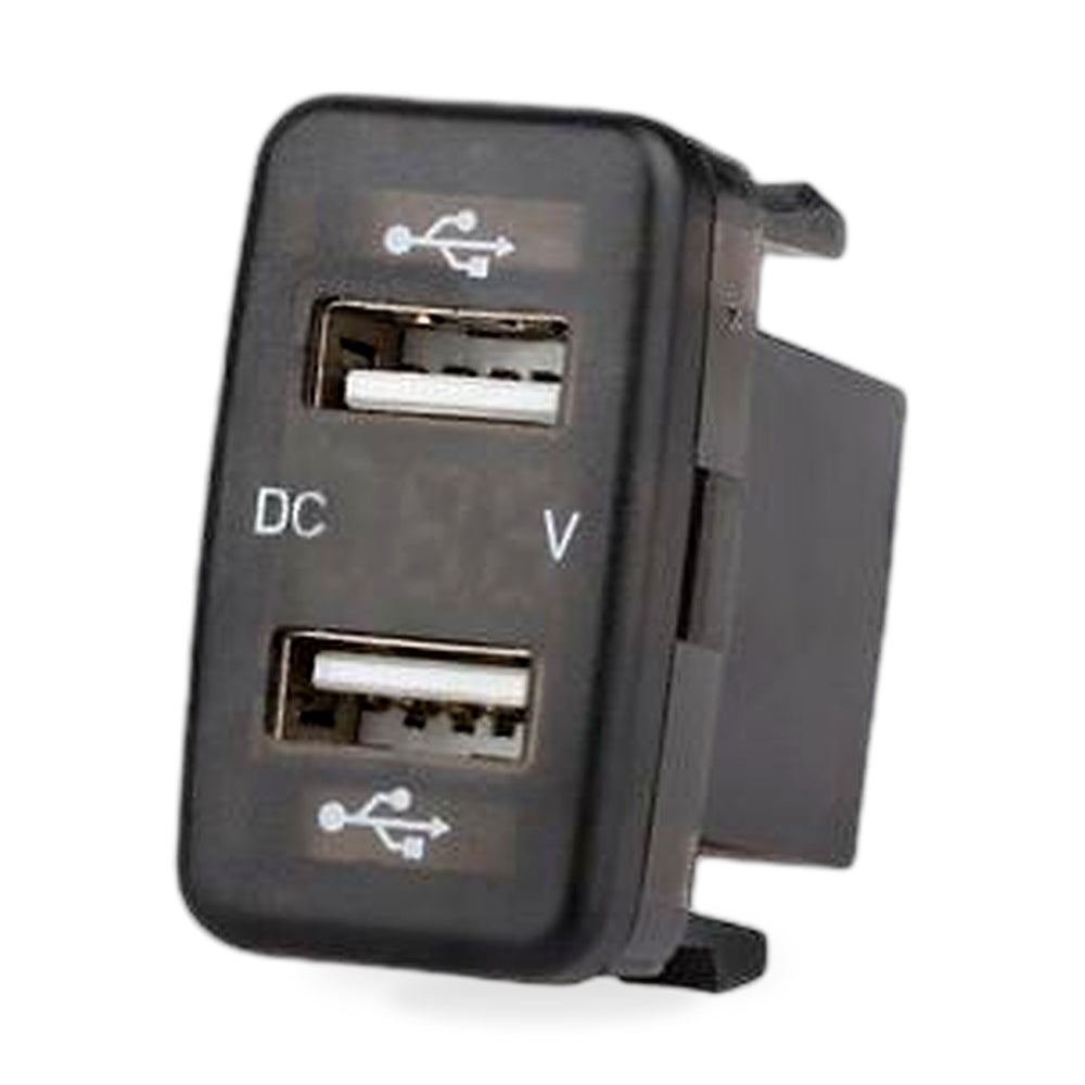 Dual USB charger socket with voltmeter for Toyota 86