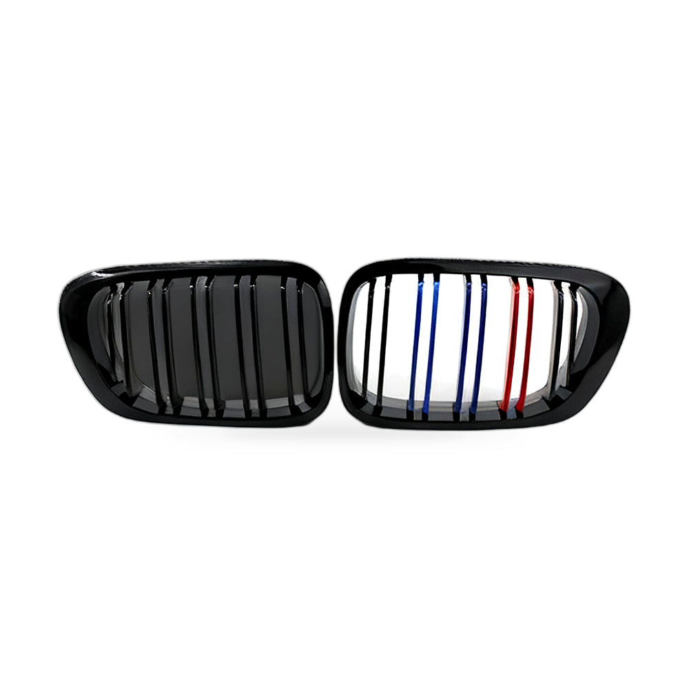 Gloss black dual line M style grille for BMW E46 M3 coupe